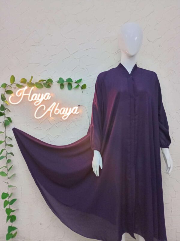 Plain Full Flair Abaya Front Open