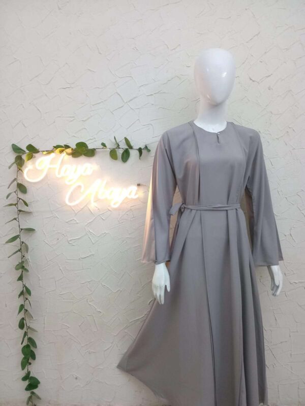 Plain Abaya Front Close with Adjustable Belt