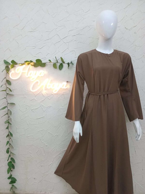 Plain Abaya Front Close with Adjustable Belt