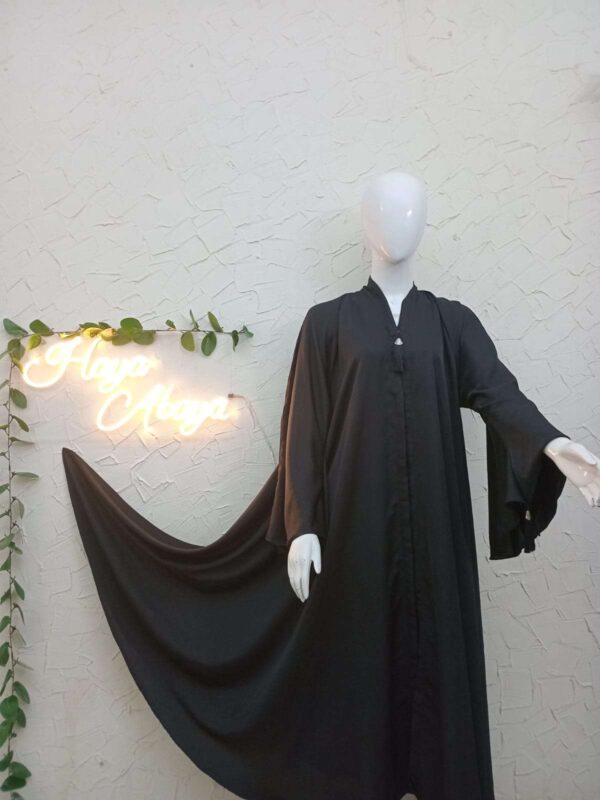 Plain Full Flair Abaya Front Open