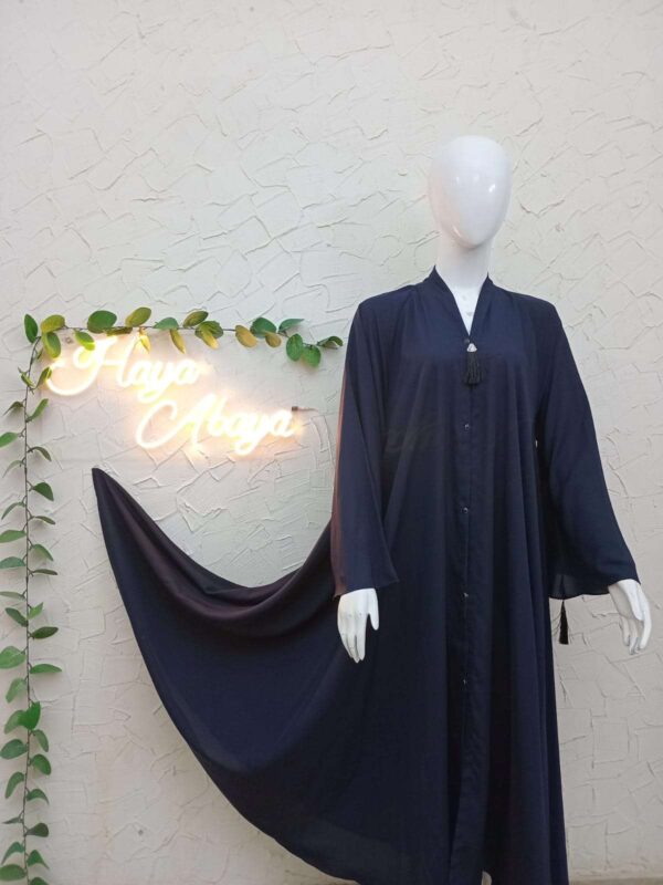 Plain Full Flair Abaya Front Open