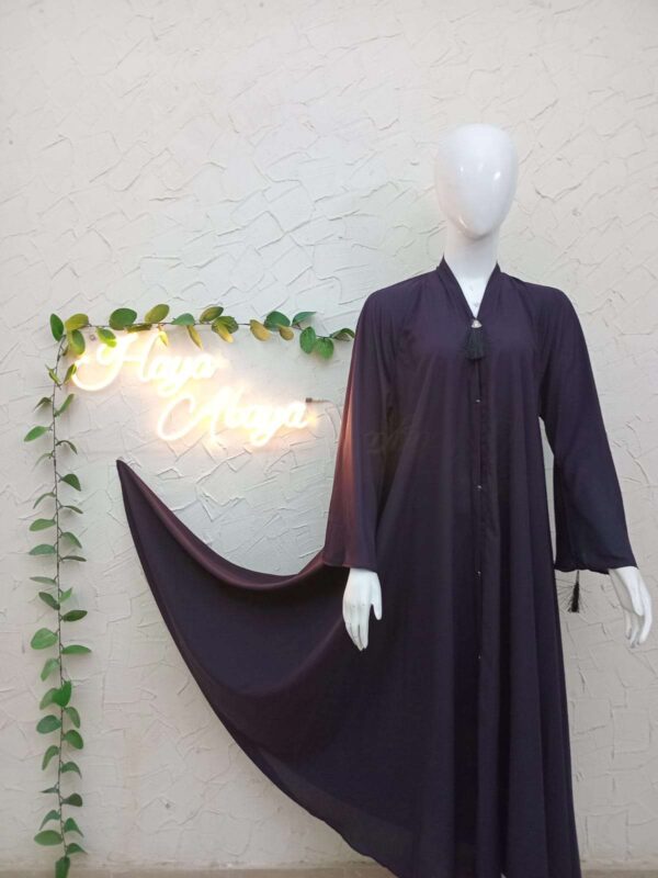 Plain Full Flair Abaya Front Open