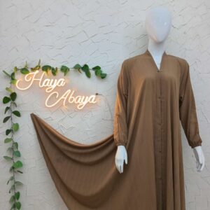 Plain Full Flair Abaya Front Open