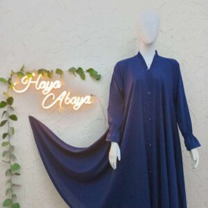 Plain Full Flair Abaya Front Open