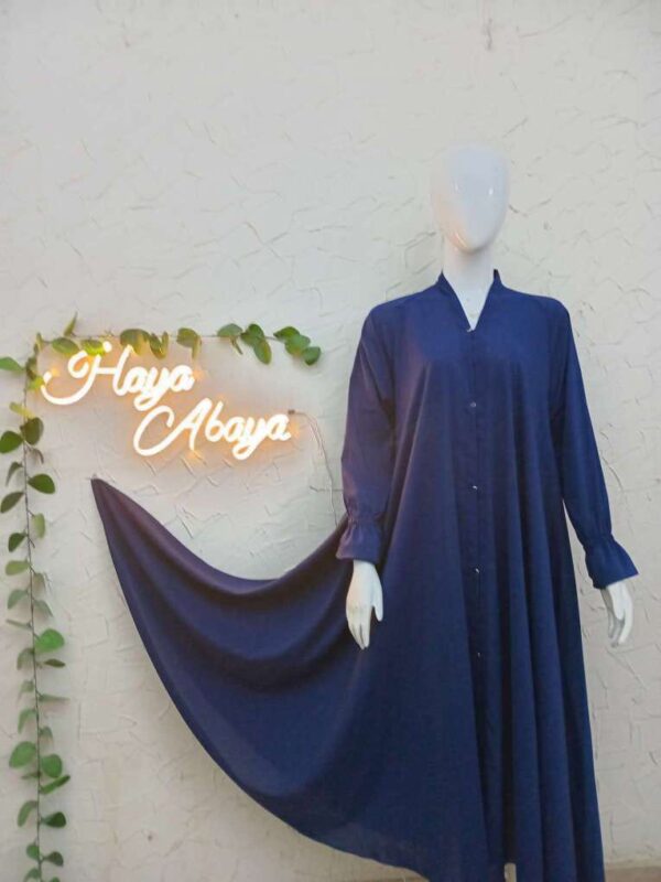 Plain Full Flair Abaya Front Open