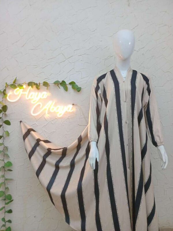 Printed Full Flair Abaya Front Open